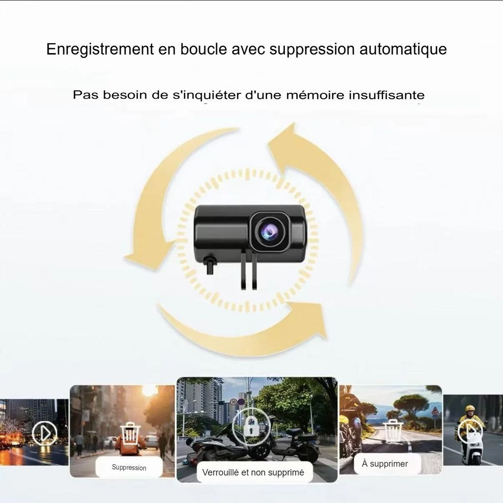 Dashcam Moto 1080P Étanche IP66 — Grand Angle 150°