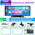 Dashcam Voiture 4K 10,26" CarPlay Sans Fil avec Caméra Arrière et GPS